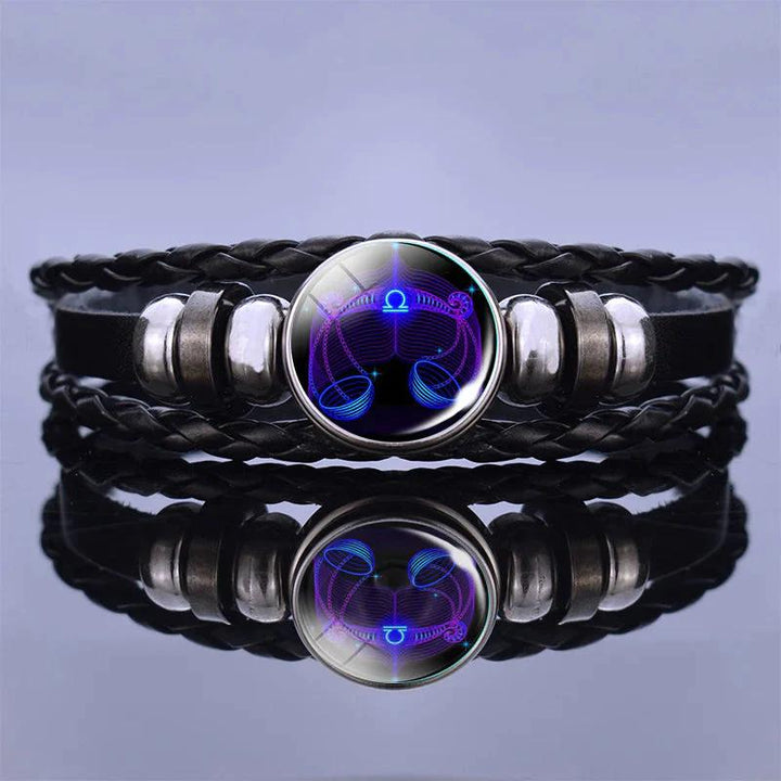 🔥Zodiac Constellation Guardian Black Leather Bracelet Adjustable 🔥