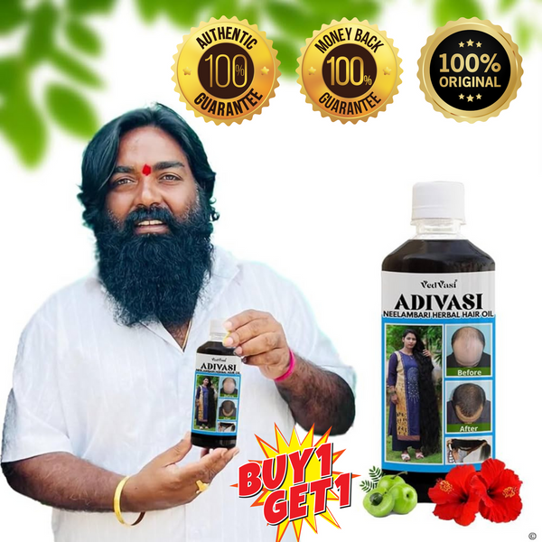 ORIGINAL ADIVASI NEELAMBARI HERBAL HAIR OIL -  (BUY 1 GET 1 FREE)